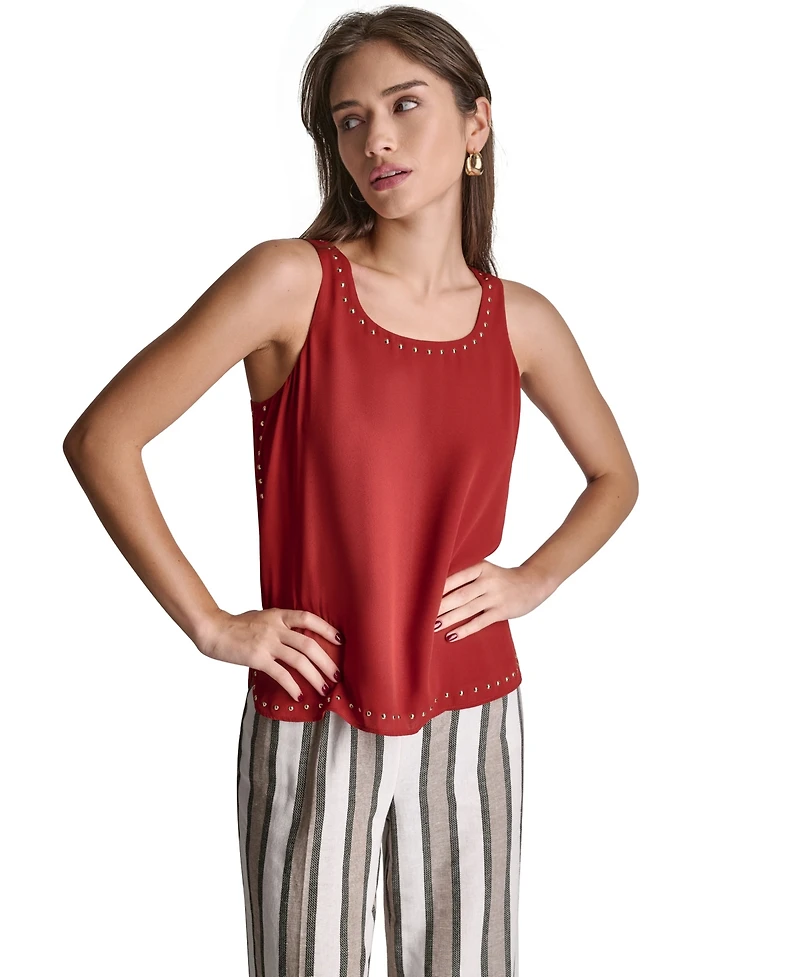 Bcbg Women's Sleeveless Studded Top