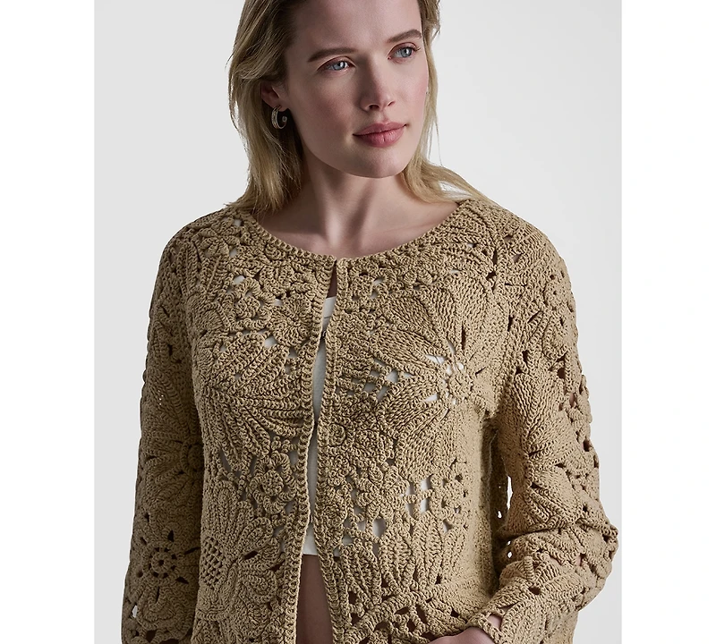 Dkny Jeans Women's Long-Sleeve Crewneck Cardigan