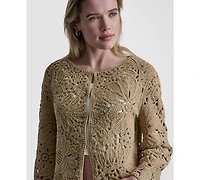 Dkny Jeans Women's Long-Sleeve Crewneck Cardigan