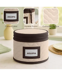 Florida Brands Quilted Microfiber China Organizer Box with Dividers - Protects & Organizes Up to 12 Pieces