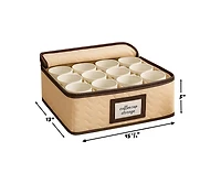 Florida Brands Quilted Microfiber China Organizer Box with Dividers - Protects & Organizes Up to 12 Pieces