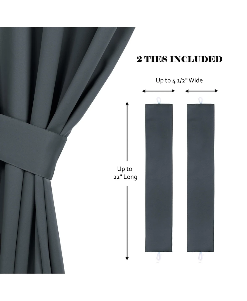 Superior Solid Classic Modern Wrinkle Resistant Room Darkening 8-Piece Curtain Set with Grommet Header Top, 42" X 63"