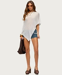 Edikted Women's Azalia Asymmetric Knit Poncho
