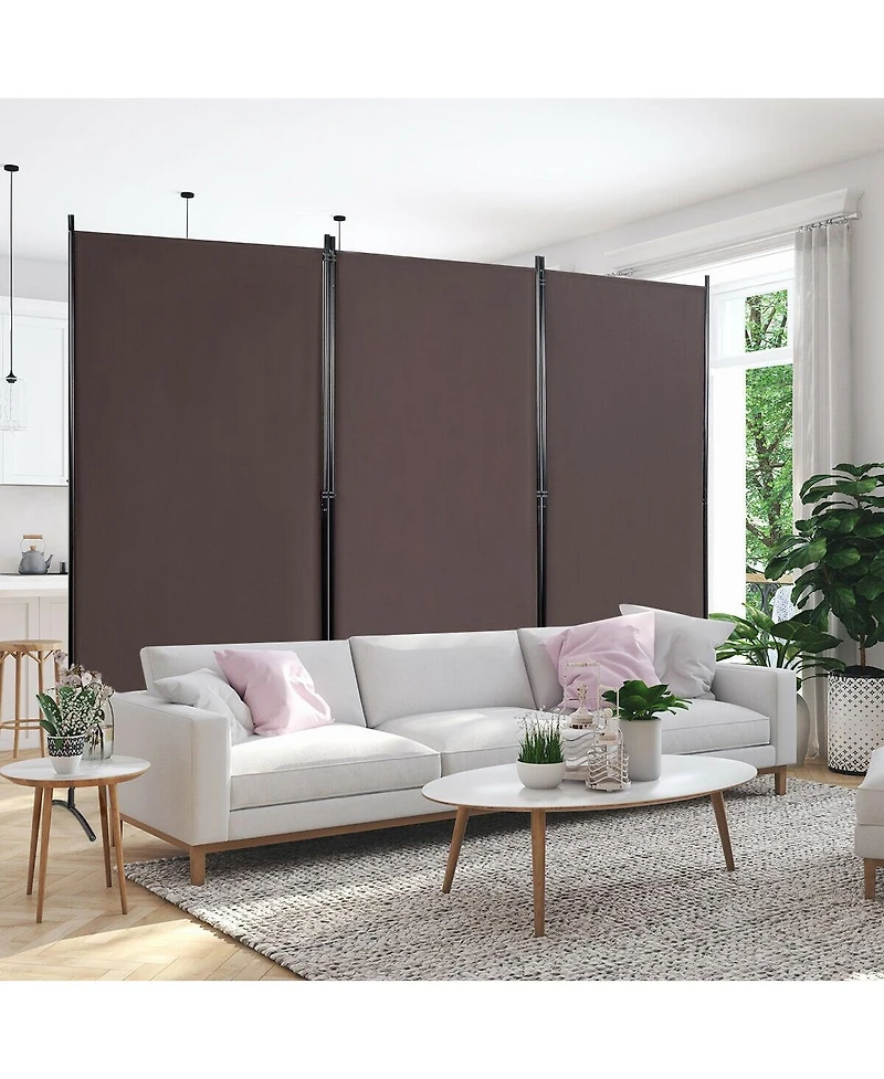 sumyeg 6-Foot 3-Panel Folding Room Divider with Durable Hinges and Steel Base