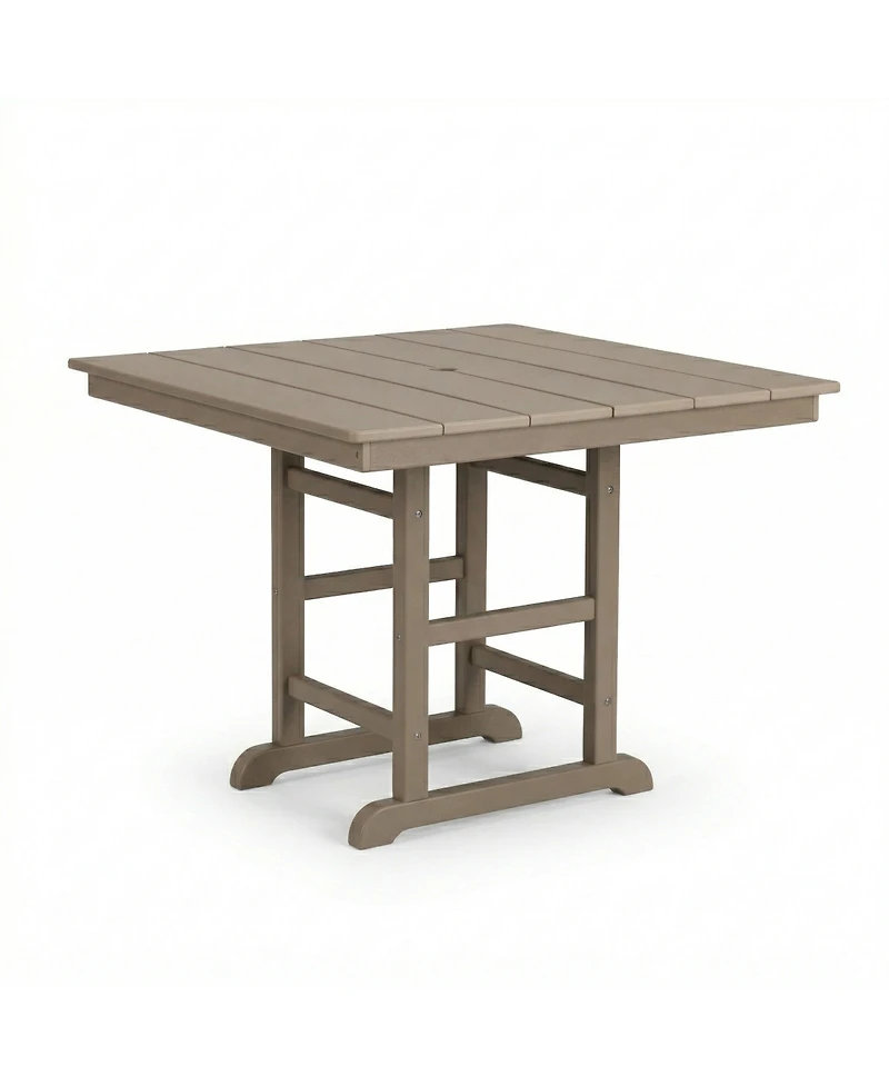Clihome 37.8" Square Hdpe Patio Table, Outdoor Dining Foldable Design