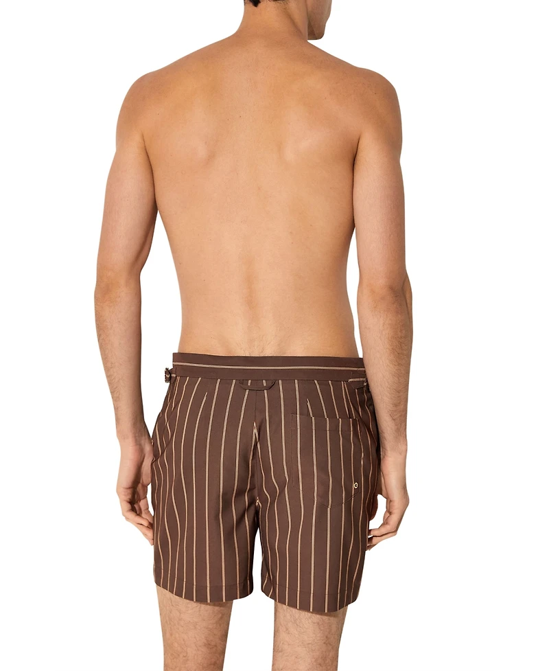 Reiss Men's Presley Pinstripe Side-Adjuster Swim Shorts
