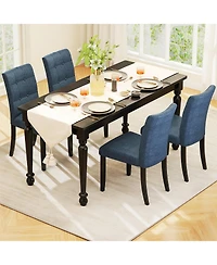 Gymax 4PCS Tufted Dining Chairs Upholstered Kitchen Armless Side Chairs w/Padded Seat