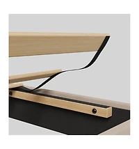 gaomon Upholstered Platform Bed, 6-Grid Linen Headboard