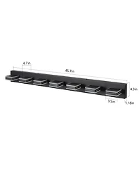 Busdays Modern 7 Light Led Vanity Light 45 Inch Black Finish Square Acrylic Lampshades Wall Mount for Bathroom Mirror Lighting