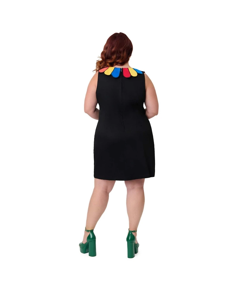 Unique Vintage Plus Petal Collar Shift Dress