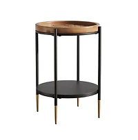 Slickblue 2-Tier Round Side Table for Living Room or Bedroom