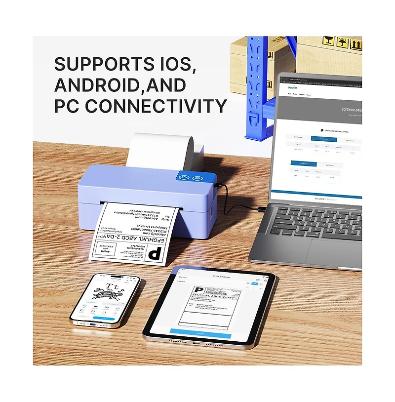 Swifint Thermal Shipping Label Printer, 4x6 Bluetooth Label Printer for Small Business, Wireless Label Maker, Works with iOS, Android, Pc
