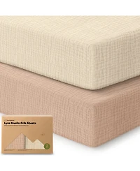 KeaBabies Lyra Muslin Crib Sheets for Boys, Girls, 2pk 52x28 Cotton Baby Mattress Fitted, Soft, Breathable
