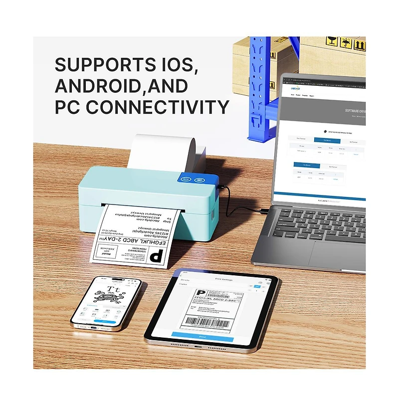 Swifint Thermal Shipping Label Printer, 4x6 Bluetooth Label Printer for Small Business, Wireless Label Maker, Works with iOS, Android