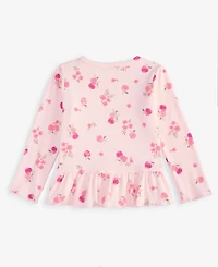 First Impressions Baby Girls' Mix & Match Long-Sleeve Apple-Print Peplum T-Shirt, Macy's Exclusive