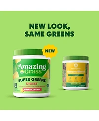Amazing Grass Greens Blend Digest: Super Greens Powder with Spirulina, Chlorella, Pineapple Guava, Enzymes and Probiotics, 30 Servings