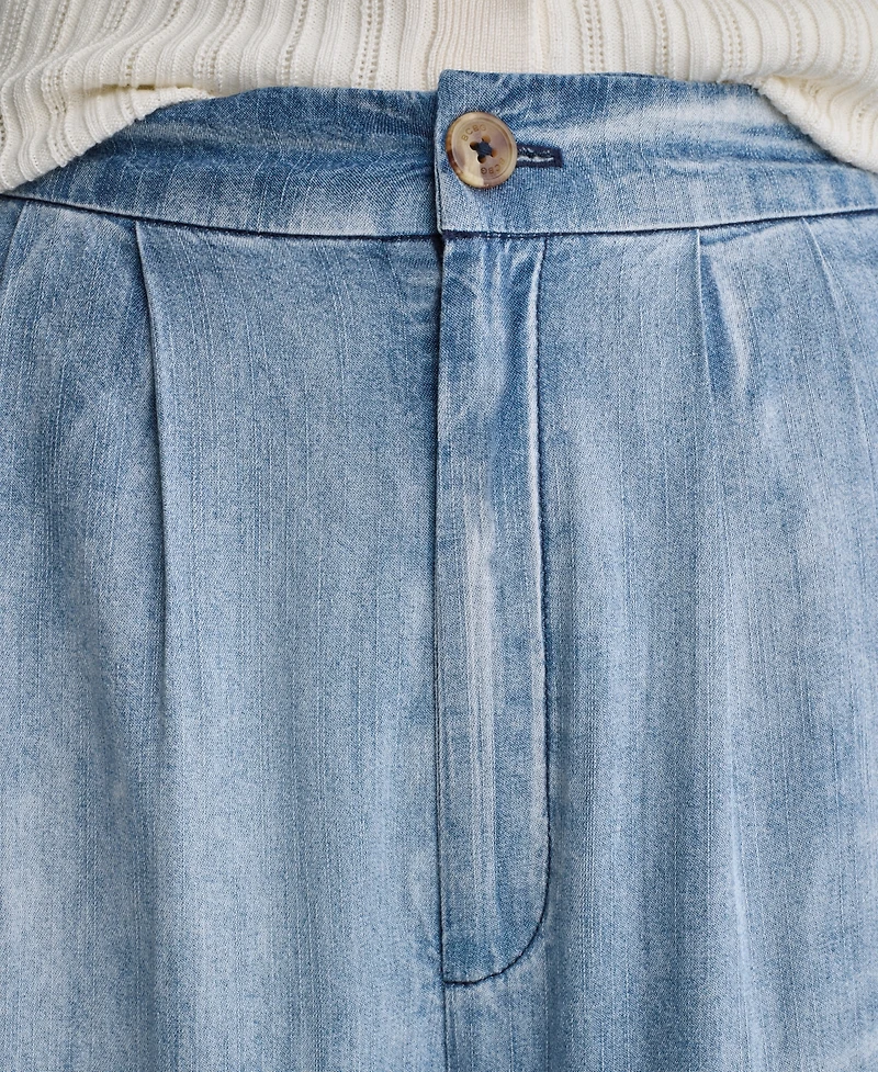 Bcbg Women's High Rise Wide-Leg Denim Pants