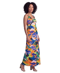 24seven Comfort Apparel Petite Essential Floral Print Maxi Dress
