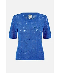 Yumi Women's Cotton Crochet Knitted Top