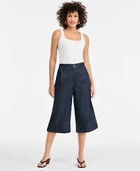 I.n.c. International Concepts Women's Cropped Denim Wide-Leg Pants, Macy's Exclusive
