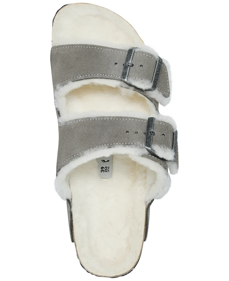 Birkenstock Women's Arizona Shearling Suede Leather Sandals from Finish Line