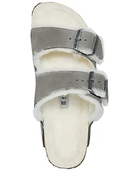 Birkenstock Women's Arizona Shearling Suede Leather Sandals from Finish Line