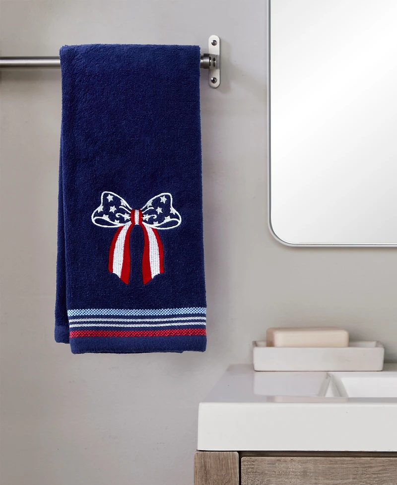 Skl Home Americana Bow Embroidered 2-Pc.Hand Towel Set