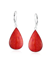 Bling Jewelry Natural Carnelian Big Teardrop Dangle Earrings .925 Sterling Silver Lever back