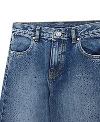 Guess Girls' 7-16 Oversize Rhinestone Denim Jeans