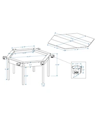 Rainsken 2-in-1 Dining and Gaming Table, with Cup Holders, Removable Top, for 4-6 Players, Non-Slip Play Mat, Solid Wood Legs