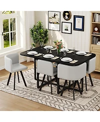 Streamdale Furniture 7piece Dining Set: Table, 6 Pu Chairs