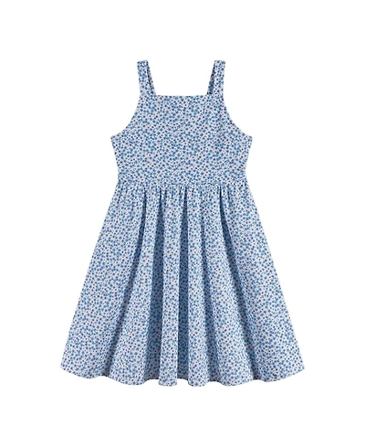 Andy & Evan Girls Andy and Evan Andy and Evan Blue Floral Printed Dress With Back Cutout