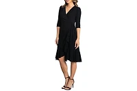 Kiyonna Women's Whimsy Ruffled Midi Wrap Dress