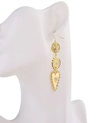 Nicole Miller Gold-Tone Eye Design Fish Hook Dangle Earrings