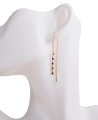 Nicole Miller Gold-Tone Multicolor Crystal Dangle Earrings