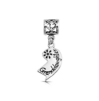 Bling Jewelry Puzzle Split Heart Grandmother Granddaughter Dangle Charm Bead Sterling Silver Fit European Bracelet