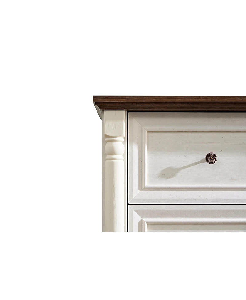 Streamdale Furniture Farmhouse 6-Drawer Wooden Chest Rustic Storage Dresser