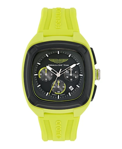 Aston Martin F1 Men's Ovr Chronograph Date Quartz Light Green Silicone Watch 44mm