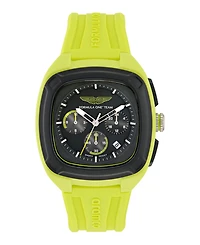 Aston Martin F1 Men's Ovr Chronograph Date Quartz Light Green Silicone Watch 44mm