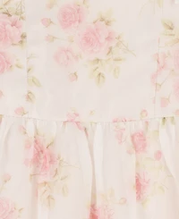 Rare Editions Girls' 7-16 Printed Floral Organza 3-Tier Maxi Dress with Tie Straps