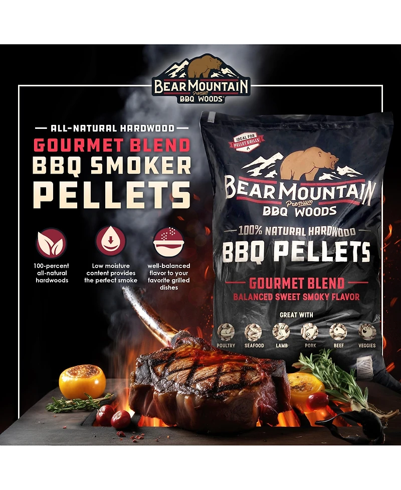 Bear Mountain Bbq All Natural Hardwood Gourmet Smoker Pellets 2 Pack, 40 lbs