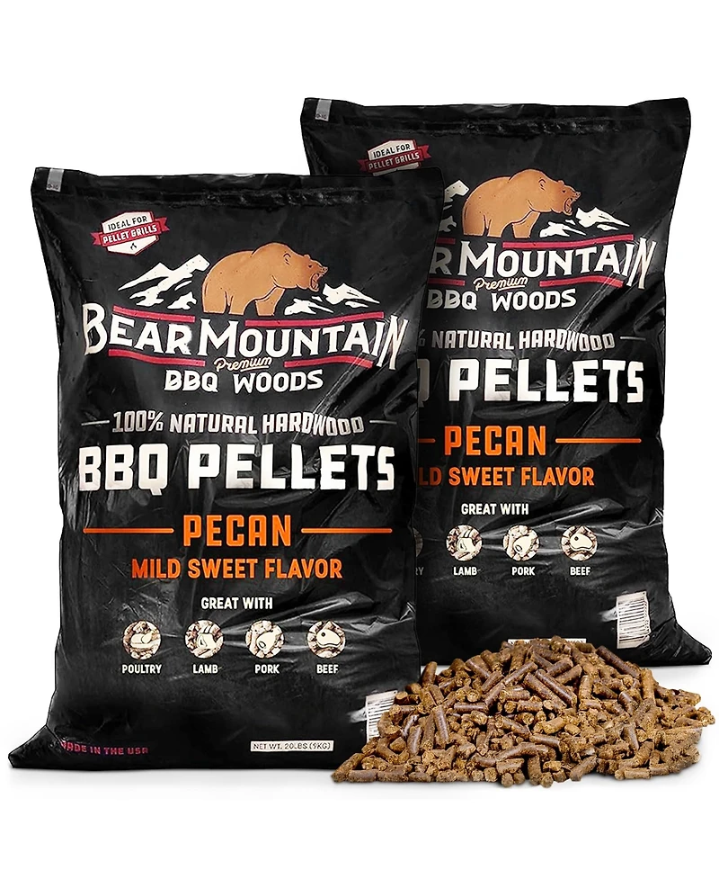 Bear Mountain Bbq Natural Hardwood Pecan Sweet Flavor Pellets, 20lbs (2 Pack)