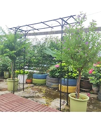 Clihome Metal Garden Arch L80.3" x W20.47" x H81.1" Climbing Plants Support Rose Arch Outdoor