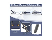 Boyel Living Adjustable Patio Chaise Folding Lounge Chair with Backrest