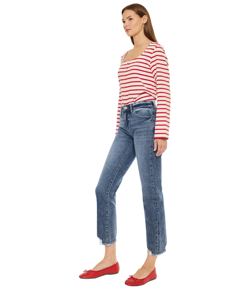 KanCan Essential Women's Kathrine High Rise Slim Straight Jeans
