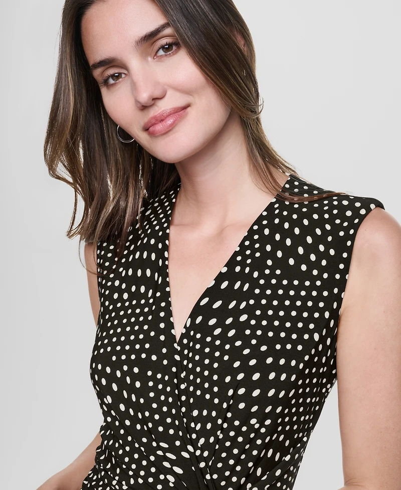 Dkny Women's Sleeveless V-Neck Side Knot Dress