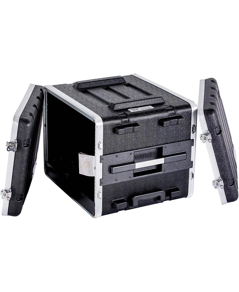 Deejay Led Fly Drive 8U Space Abs Molded Case for 19inch Amplifier, Equalizer and Dj Effects with Pull Out Handle and Wheels