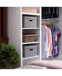 Household Essentials Storage Bins with Lids and Chromed Grommet Handles