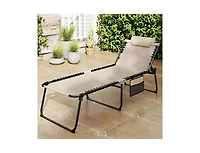 Boyel Living 4 Position Folding Lounge Chaise with Adjustable Backrest and Footrest