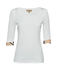 Pre-Owned Burberry Women's Nova Check Jersey Scoop Neck Top